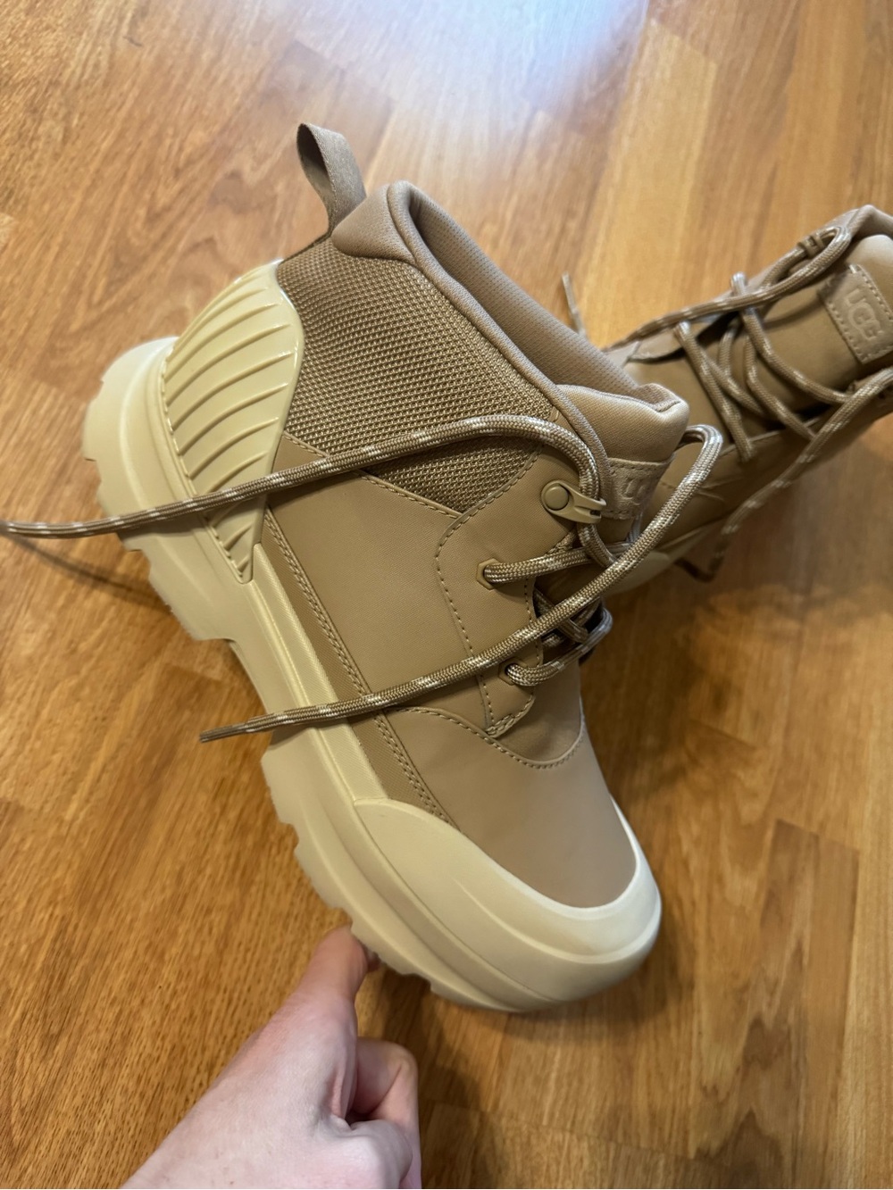 UGG NEUMEL X SAND TEXTILE LEATHER WATERPROOF CHUKKA WOMEN'S RAIN BOOTS SIZE US 9 - Picture 13 of 14